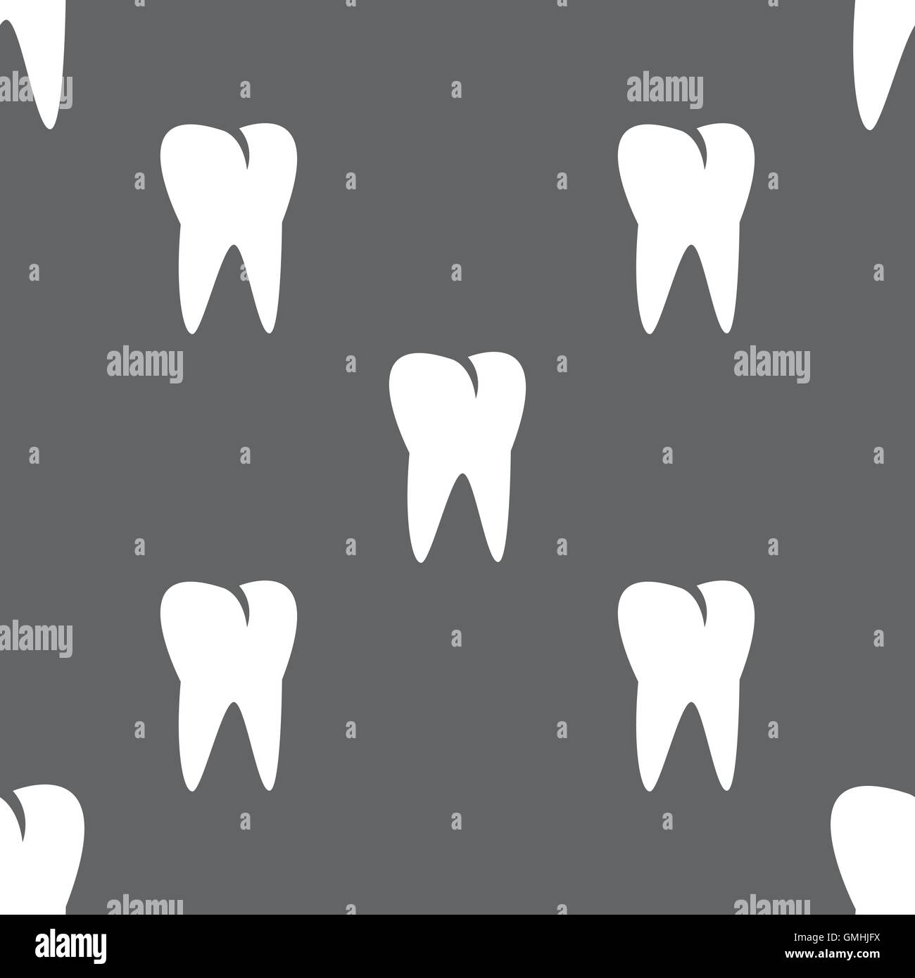 tooth icon. Seamless pattern on a gray background. Vector Stock Vector ...