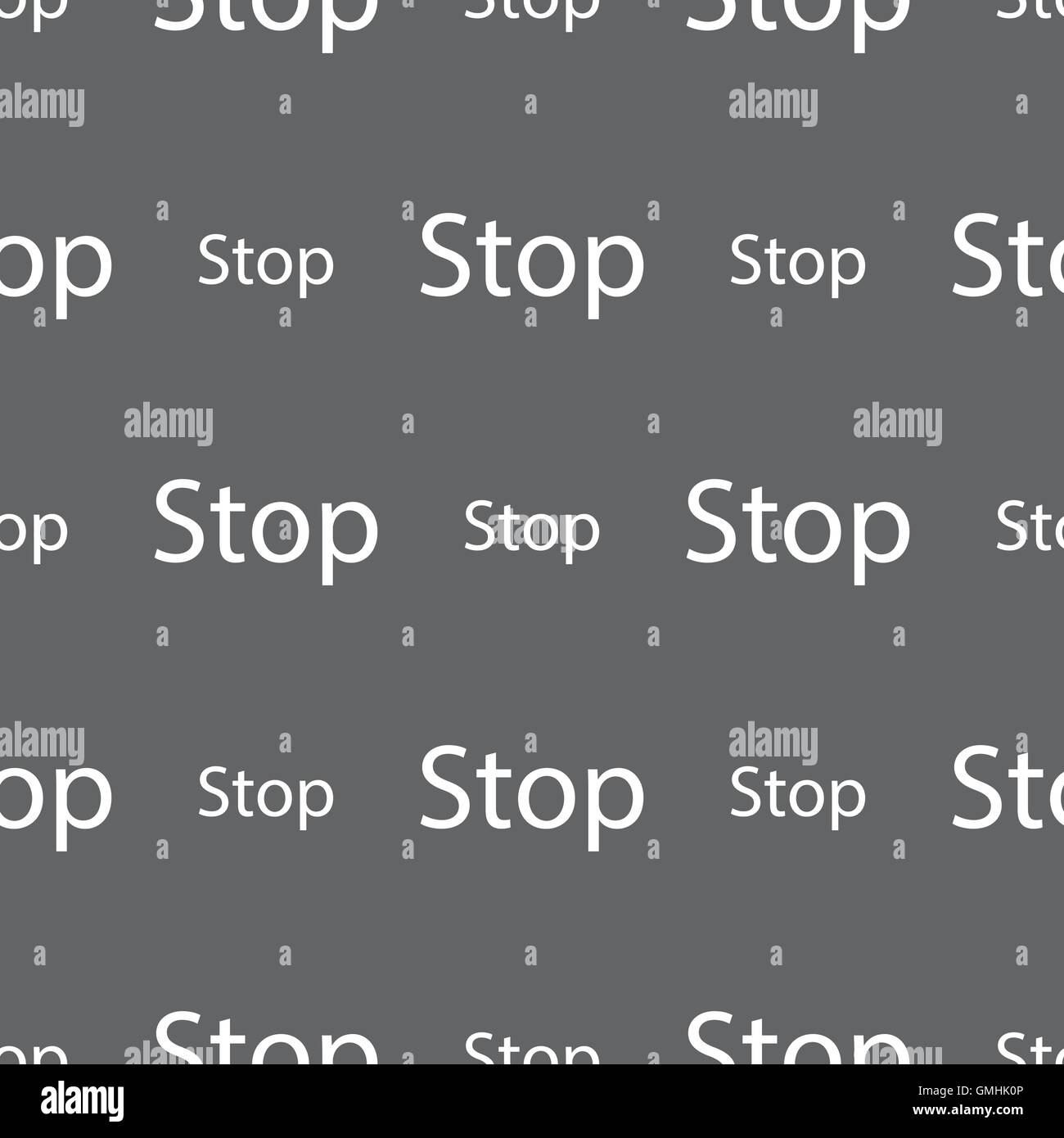 Traffic stop sign icon. Caution symbol. Seamless pattern on a gray ...