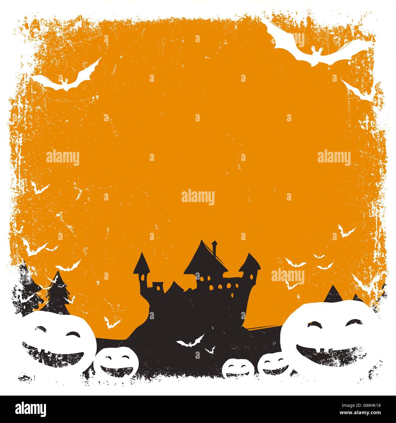 Halloween themed background with space for text and isolated bor Stock ...