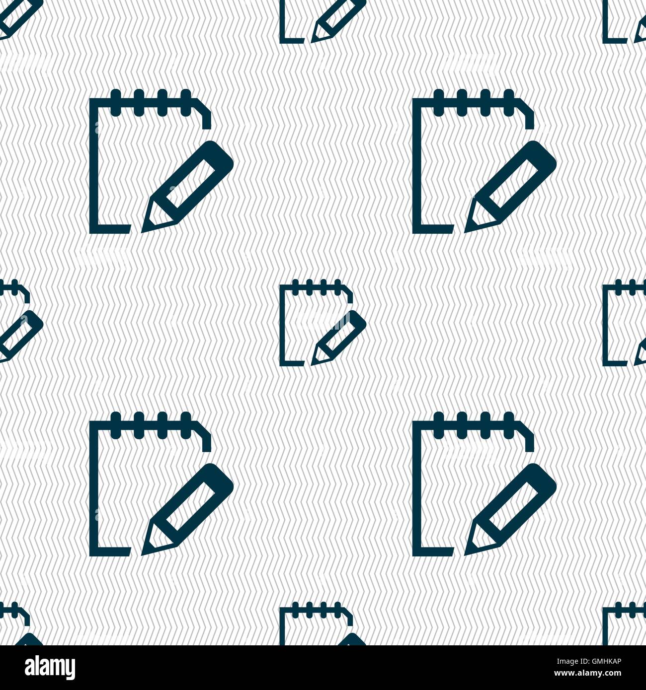 Edit document sign icon. Seamless abstract background with geometric ...