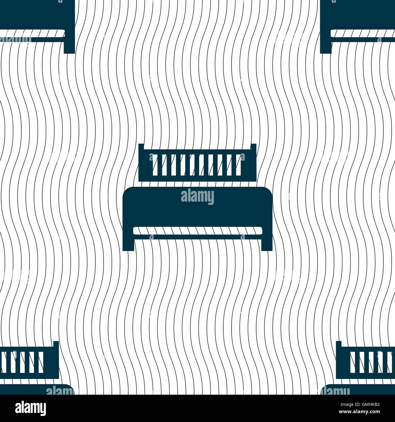 Hotel, bed icon sign. Seamless pattern with geometric texture. Vector ...