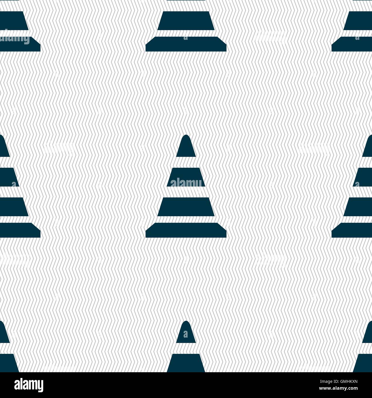 road cone icon. Seamless abstract background with geometric shapes ...