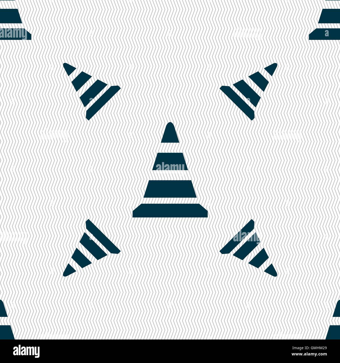 road cone icon. Seamless pattern with geometric texture. Vector Stock ...