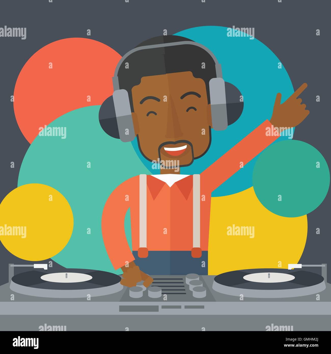 DJ with console. Stock Vector