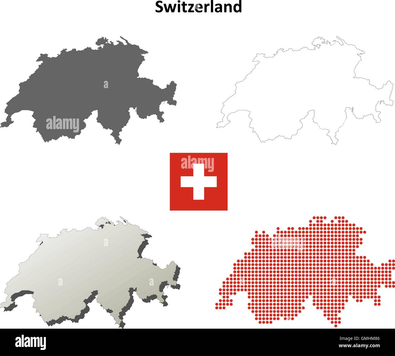 Switzerland outline map set Stock Vector Image & Art - Alamy