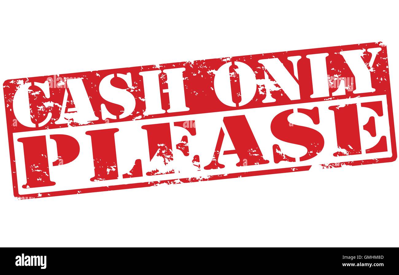 Cash only please Stock Vector