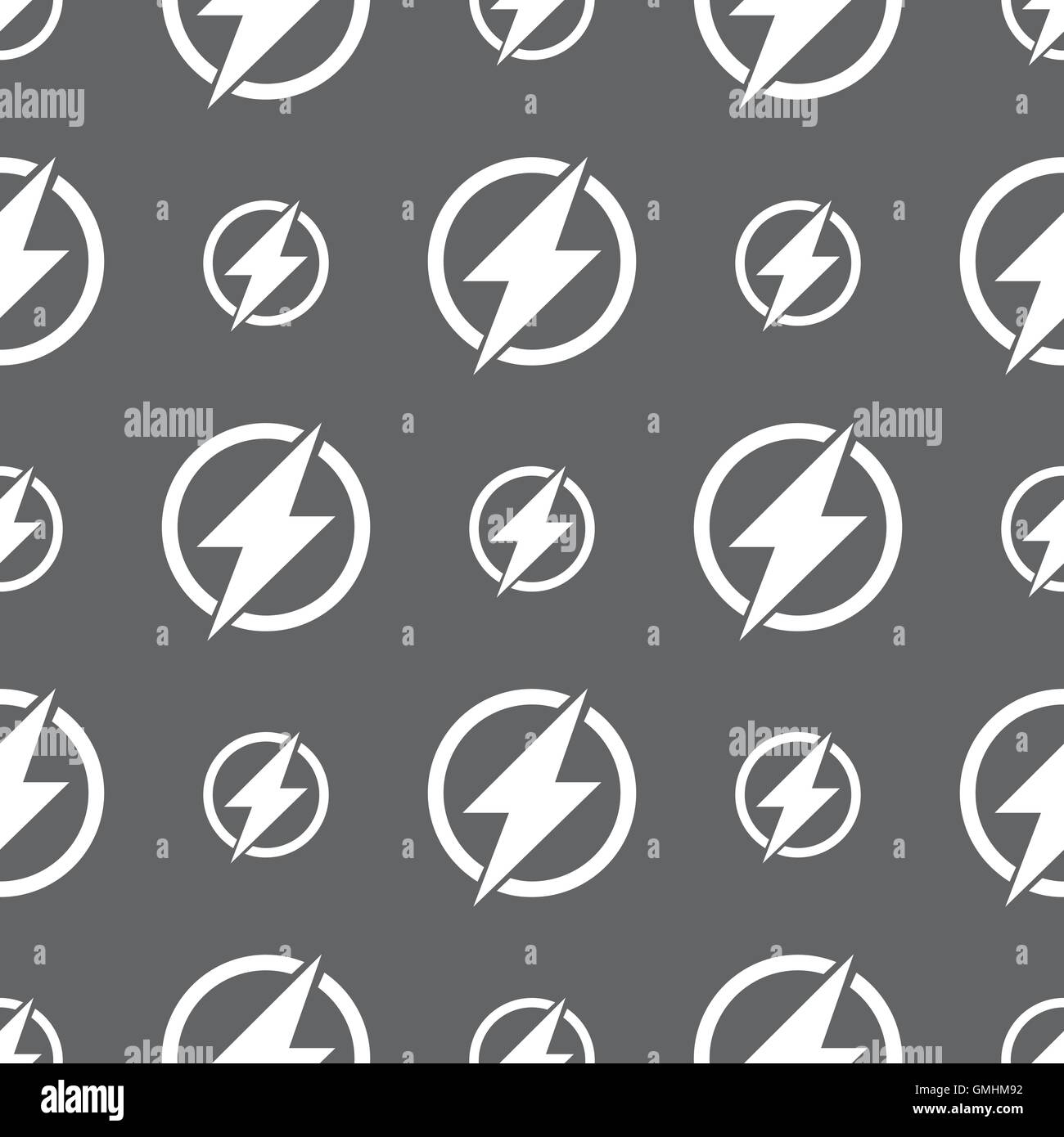 Photo flash sign icon. Lightning symbol. Seamless pattern on a gray ...