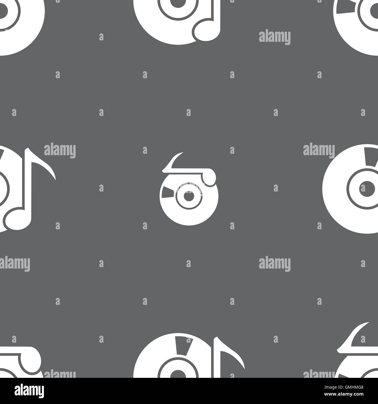 CD or DVD icon sign. Seamless pattern on a gray background. Vector ...
