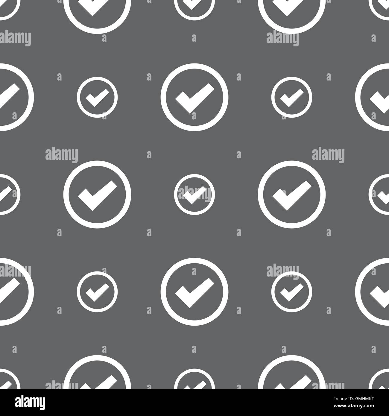 Check mark sign icon . Confirm approved symbol. Seamless pattern on a ...