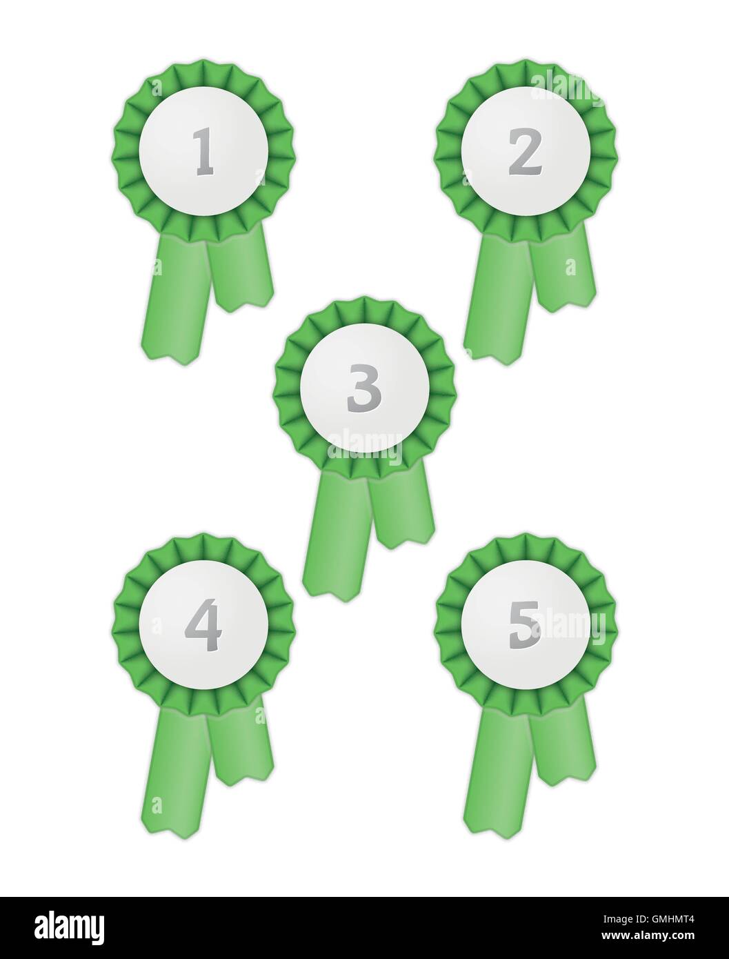 five award ribbons Stock Vector