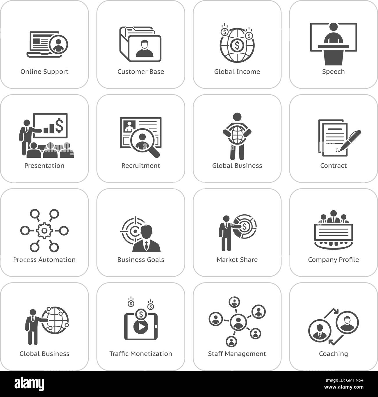 Business and Finances Icons Set. Flat Design Stock Vector Image & Art ...