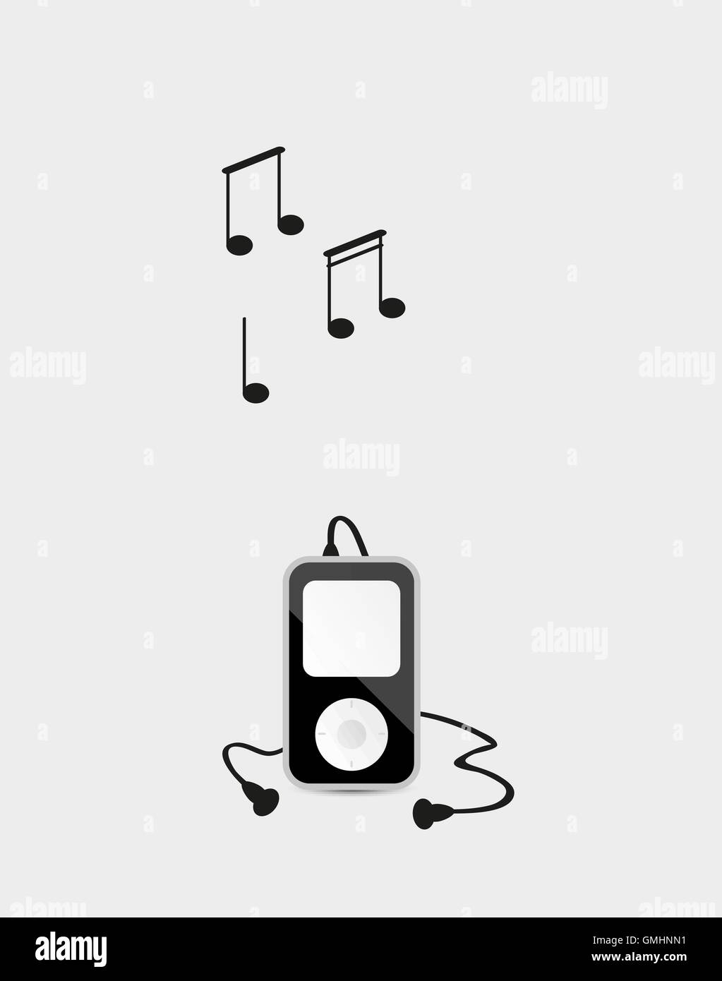 music device with headphones Stock Vector