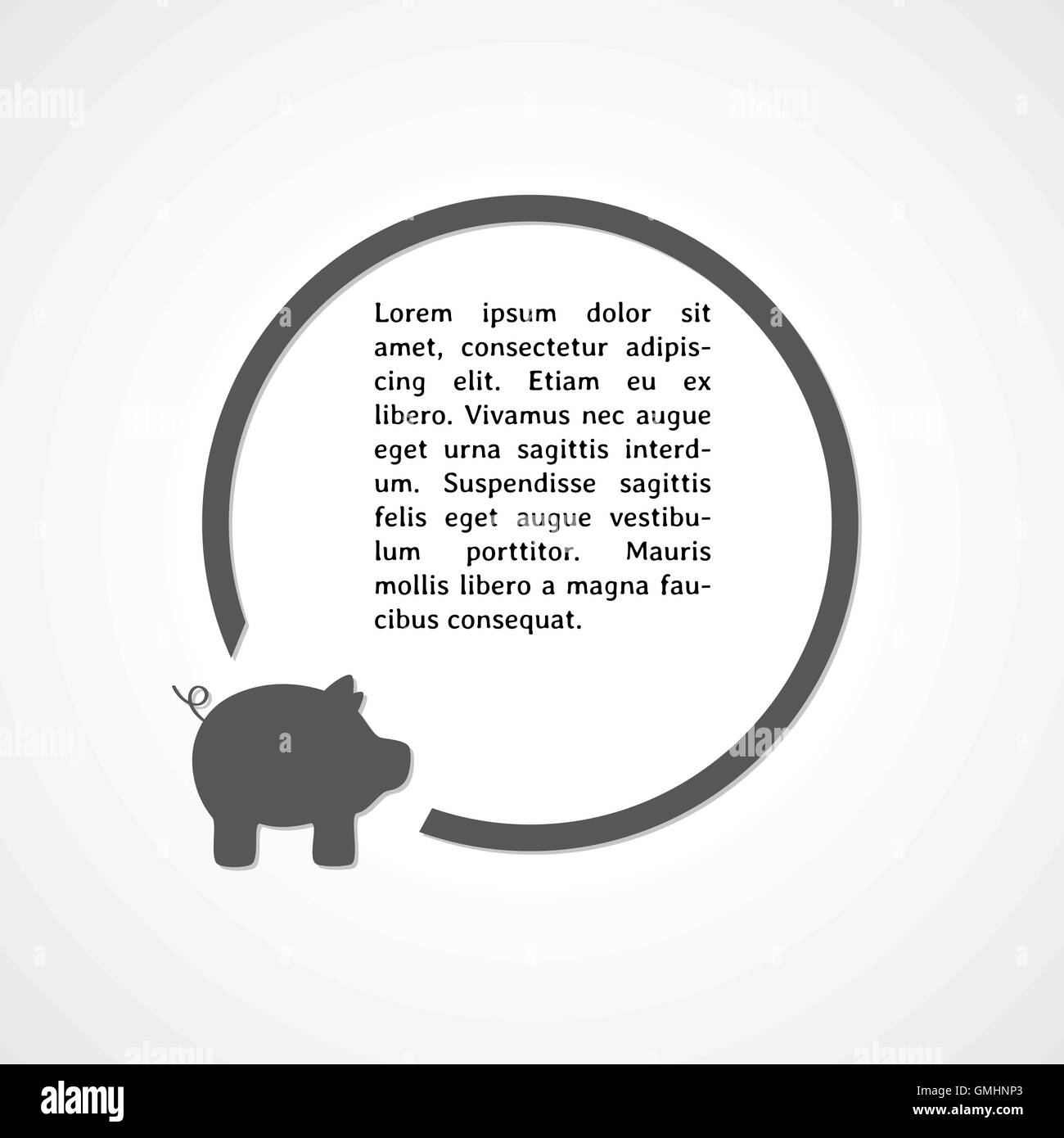 pig symbol and circle Stock Vector