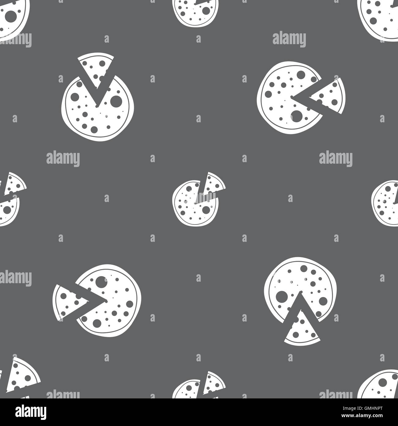 Pizza Icon. Seamless pattern on a gray background. Vector Stock Vector ...