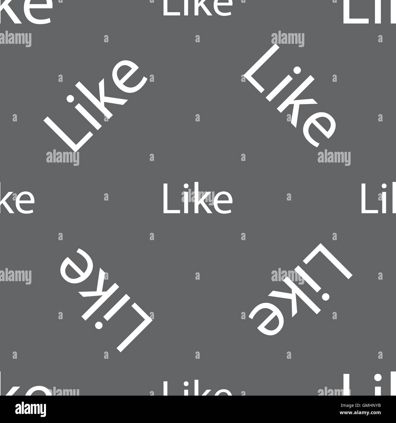 Like sign icon. Seamless pattern on a gray background. Vector Stock ...
