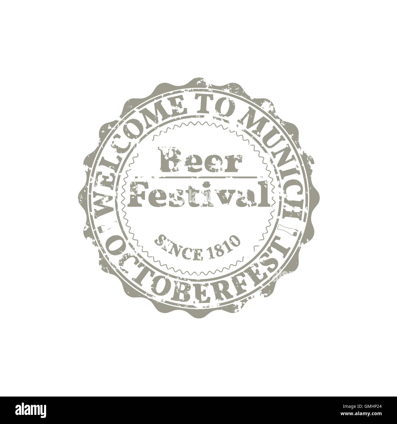 Grunge Emblem Oktoberfest, vector illustration. Stock Vector