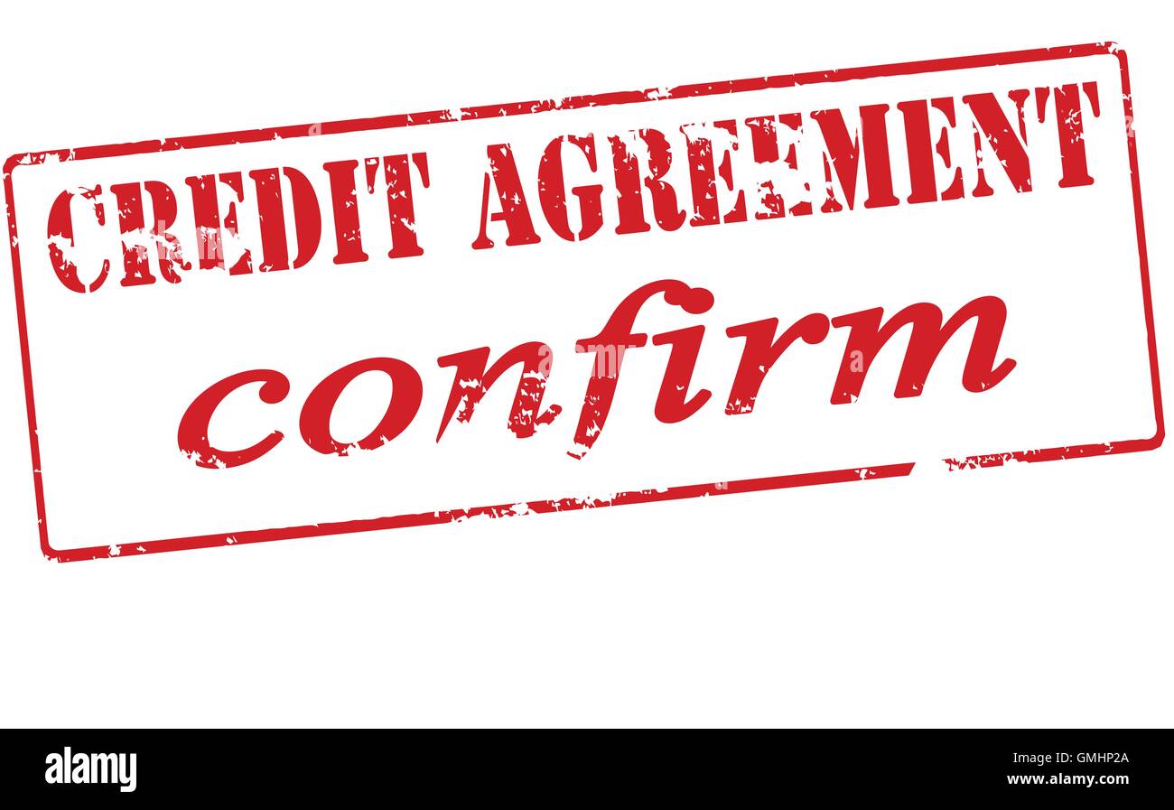 Credit agreement confirm Stock Vector