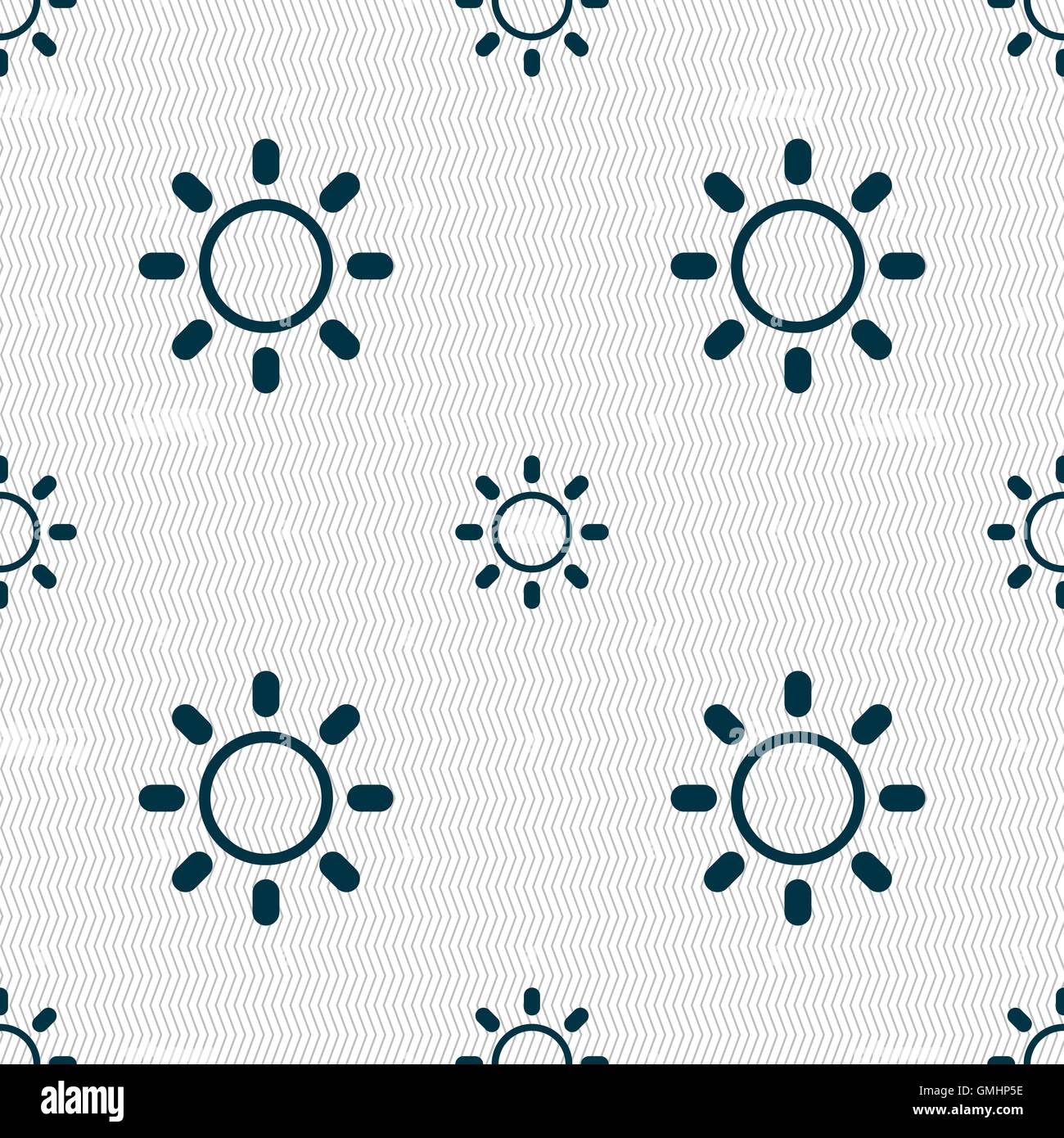 Brightness icon sign. Seamless abstract background with geometric ...