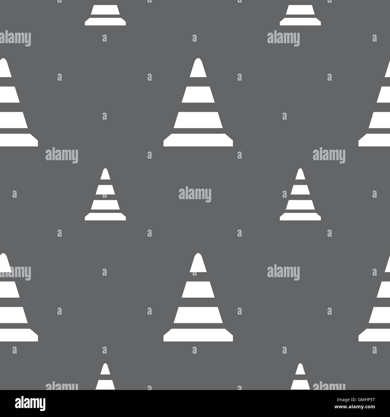 road cone icon. Seamless pattern on a gray background. Vector Stock ...
