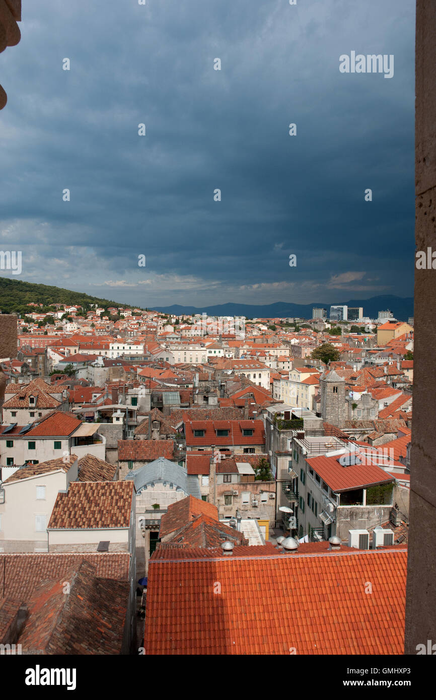 Rooftop View at buildings of old fortress in Split, Croatia Stock Photo ...