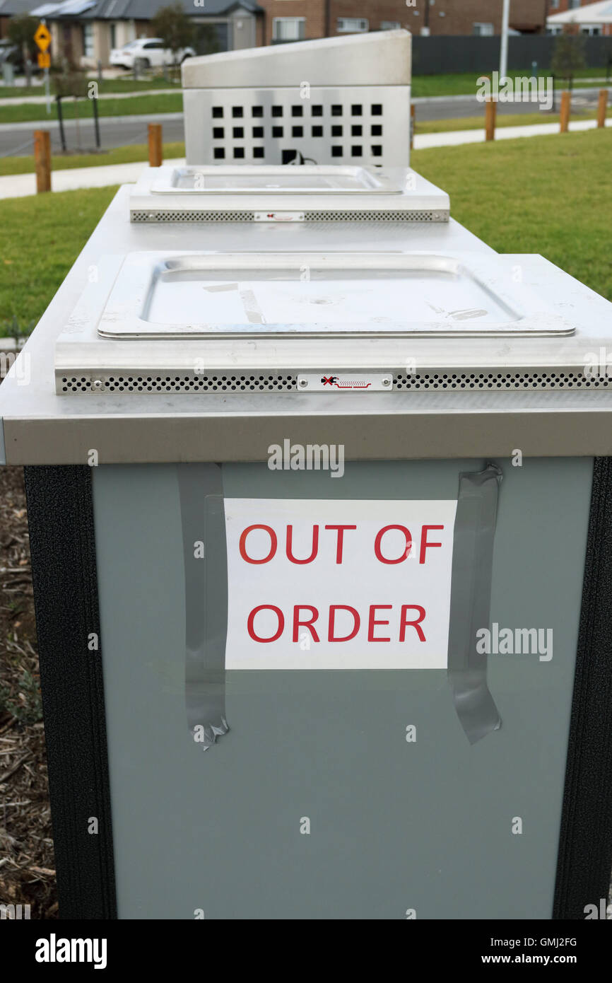 Out of Order Outdoor Barbecue at the park Stock Photo