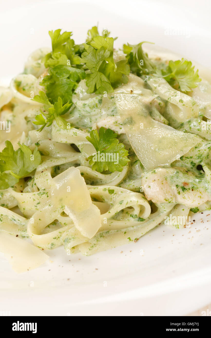 pasta with chicken Stock Photo - Alamy