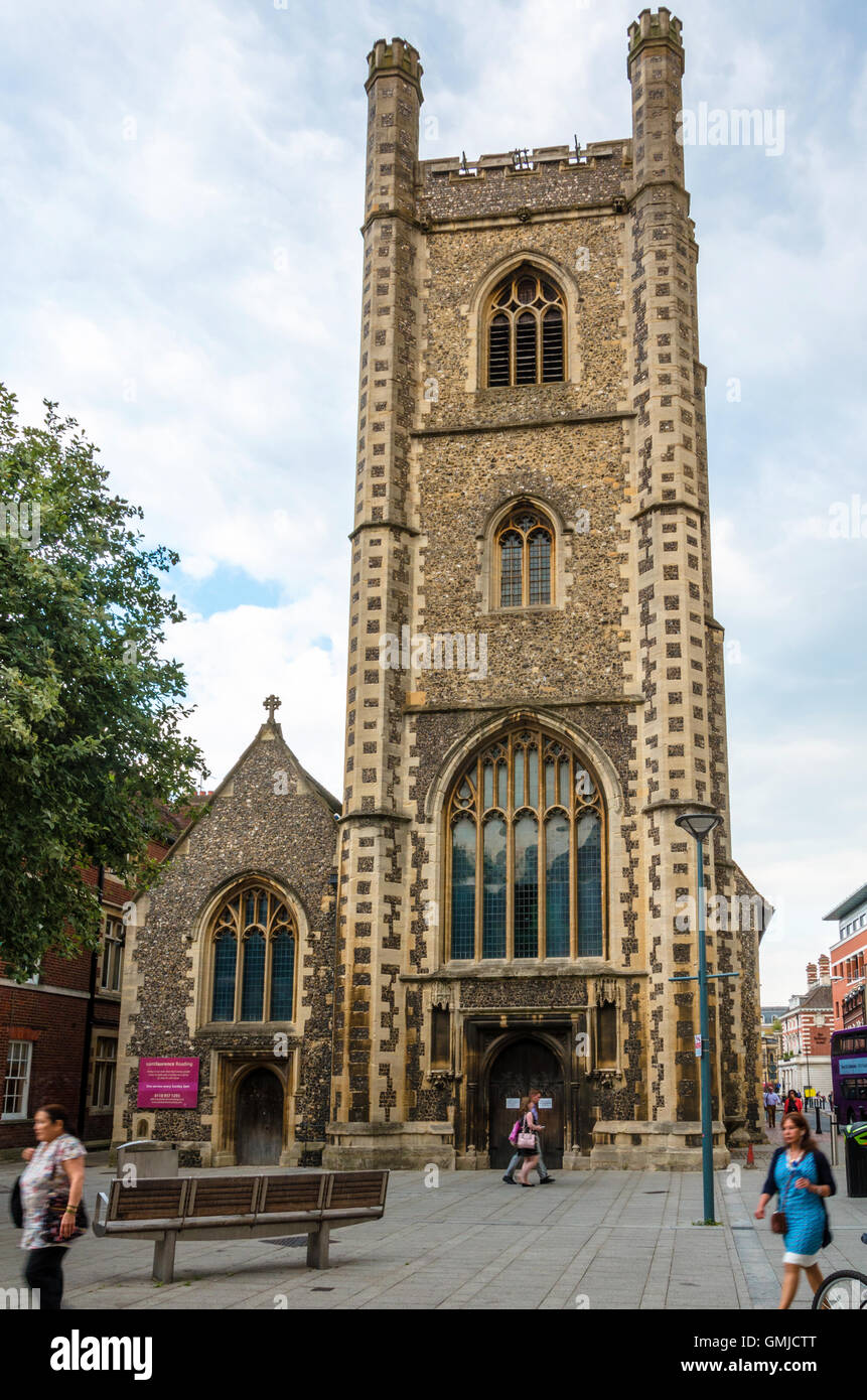 The front of Saint Laurence Church in Reading, Berkshire. Stock Photo