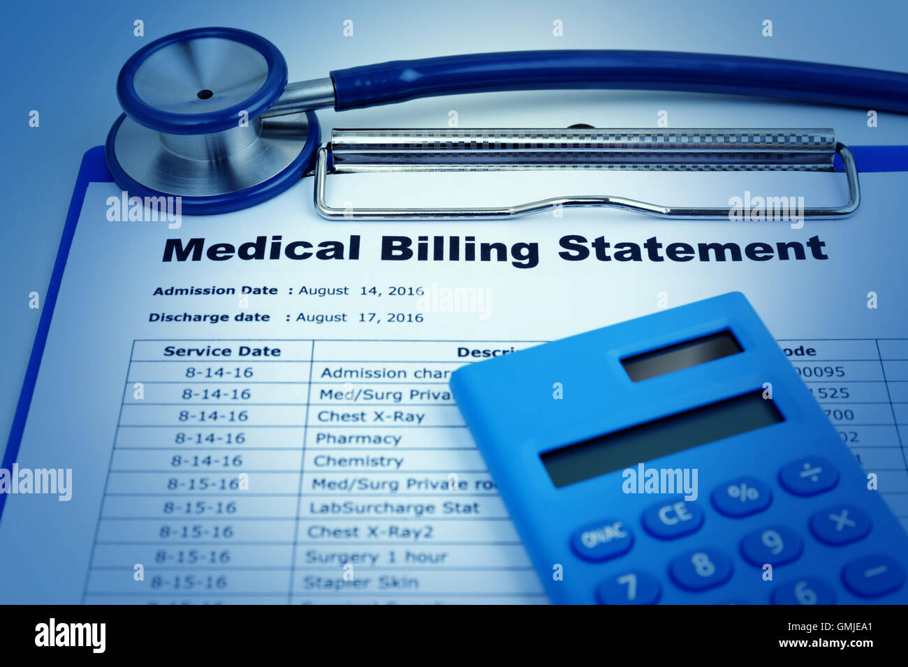 Medical cost concept with stethoscope and calculator Stock Photo Alamy