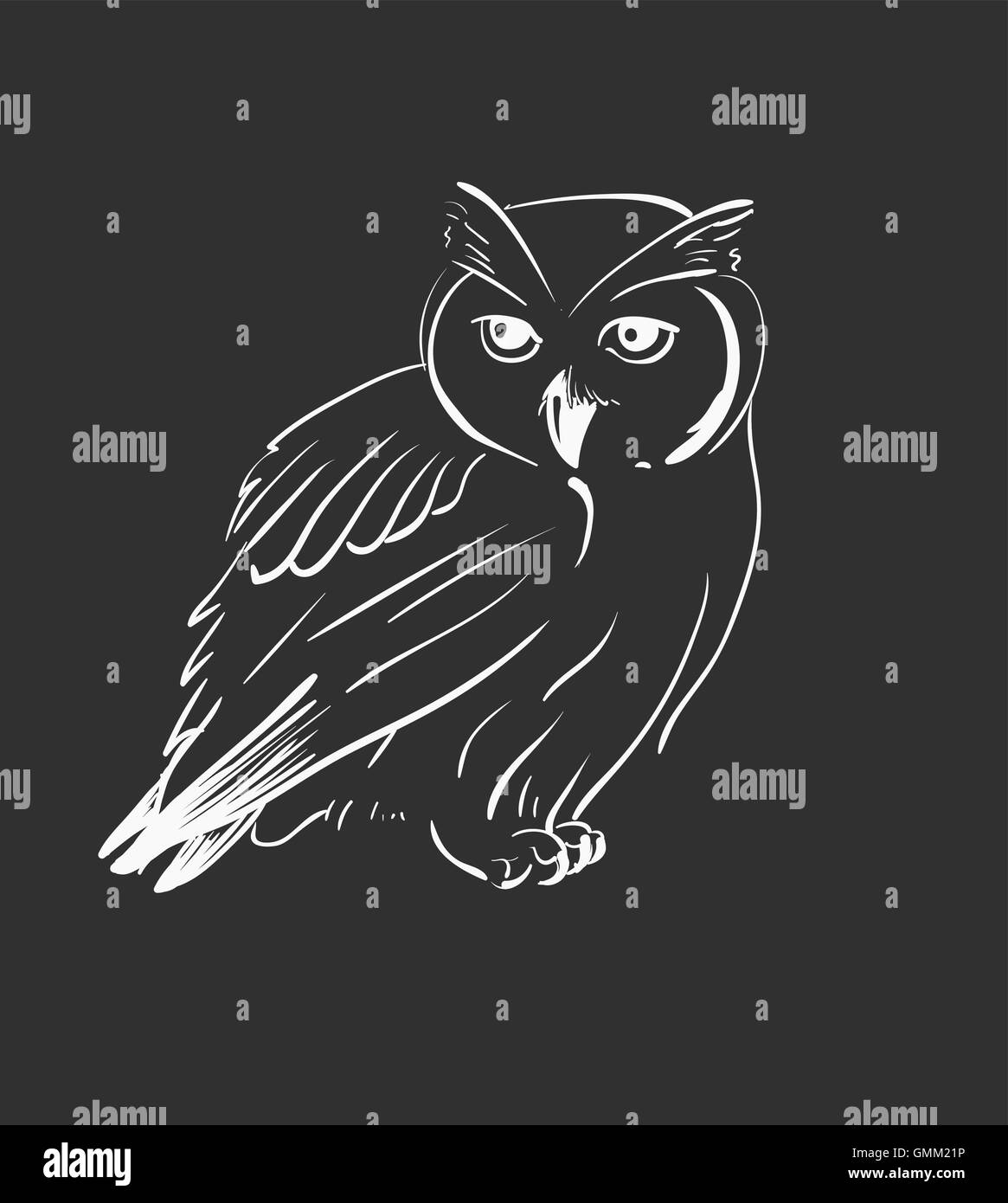 Owl hand drawn, black and white Stock Vector Image & Art - Alamy