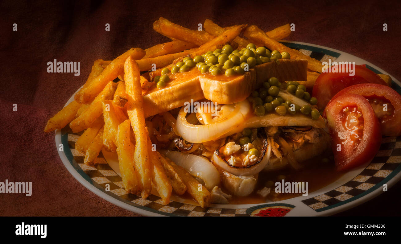 Hot chicken sandwich Stock Photo