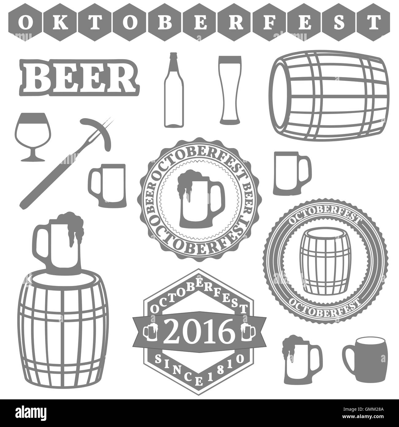 Oktoberfest Set, vector illustration Stock Vector Image & Art - Alamy