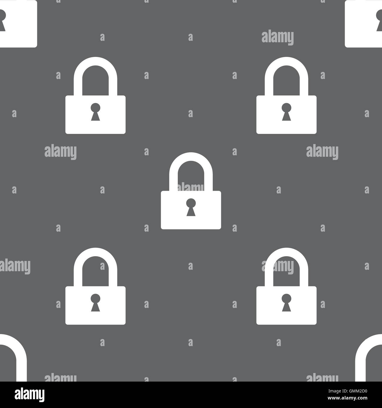 Lock sign icon. Locker symbol. Seamless pattern on a gray background ...