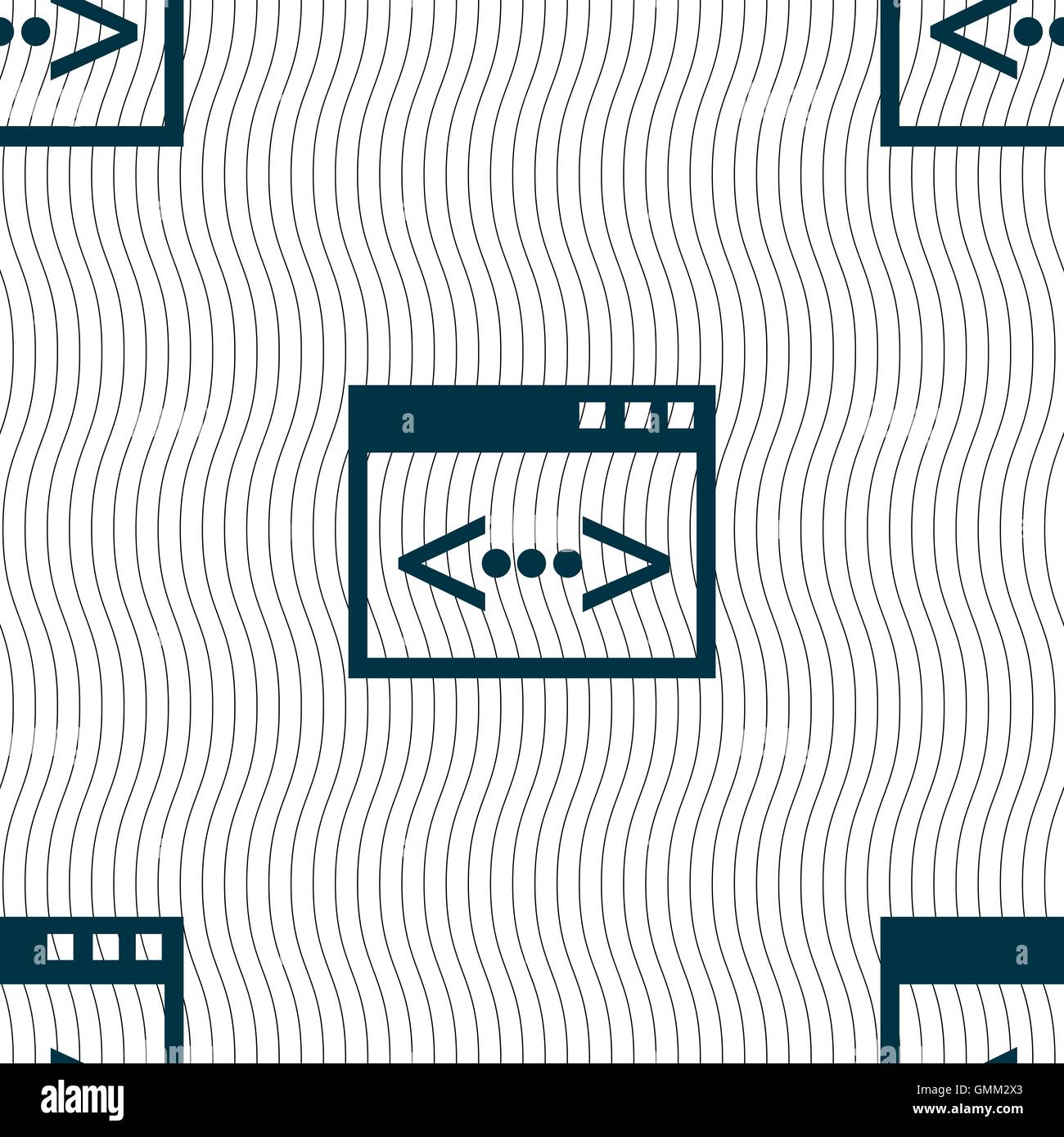 Code sign icon. Programmer symbol. Seamless pattern with geometric ...