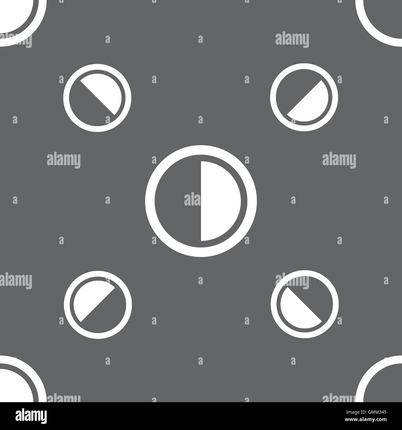 contrast icon sign. Seamless pattern on a gray background. Vector Stock ...