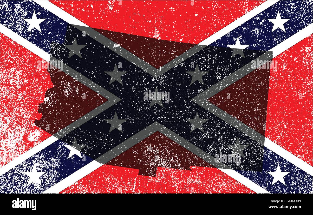 Rebel Civil War Flag With Arizona Map Stock Vector Image & Art Alamy