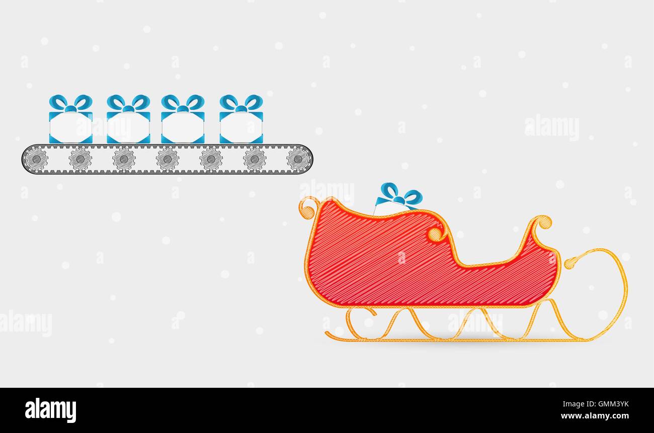 Santa claus presents sleigh Stock Vector Images - Alamy