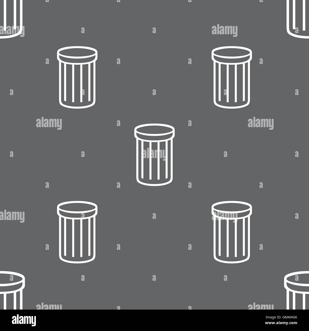 Recycle bin sign icon. Symbol. Seamless pattern on a gray background ...
