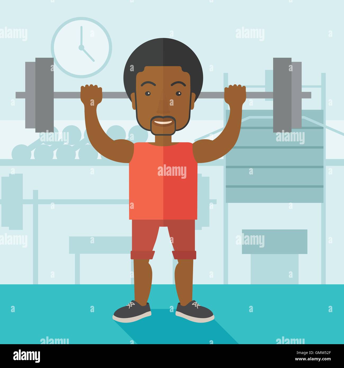 Man with barbell Stock Vector Image & Art - Alamy