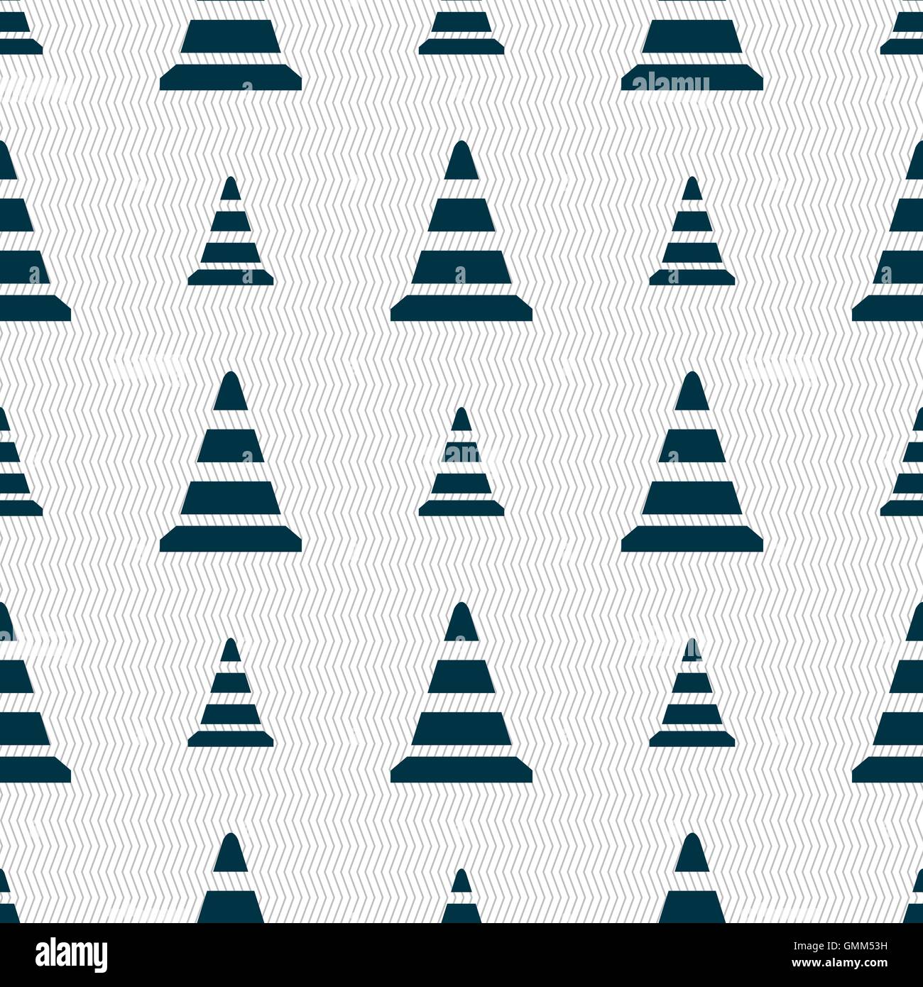 road cone icon. Seamless abstract background with geometric shapes ...