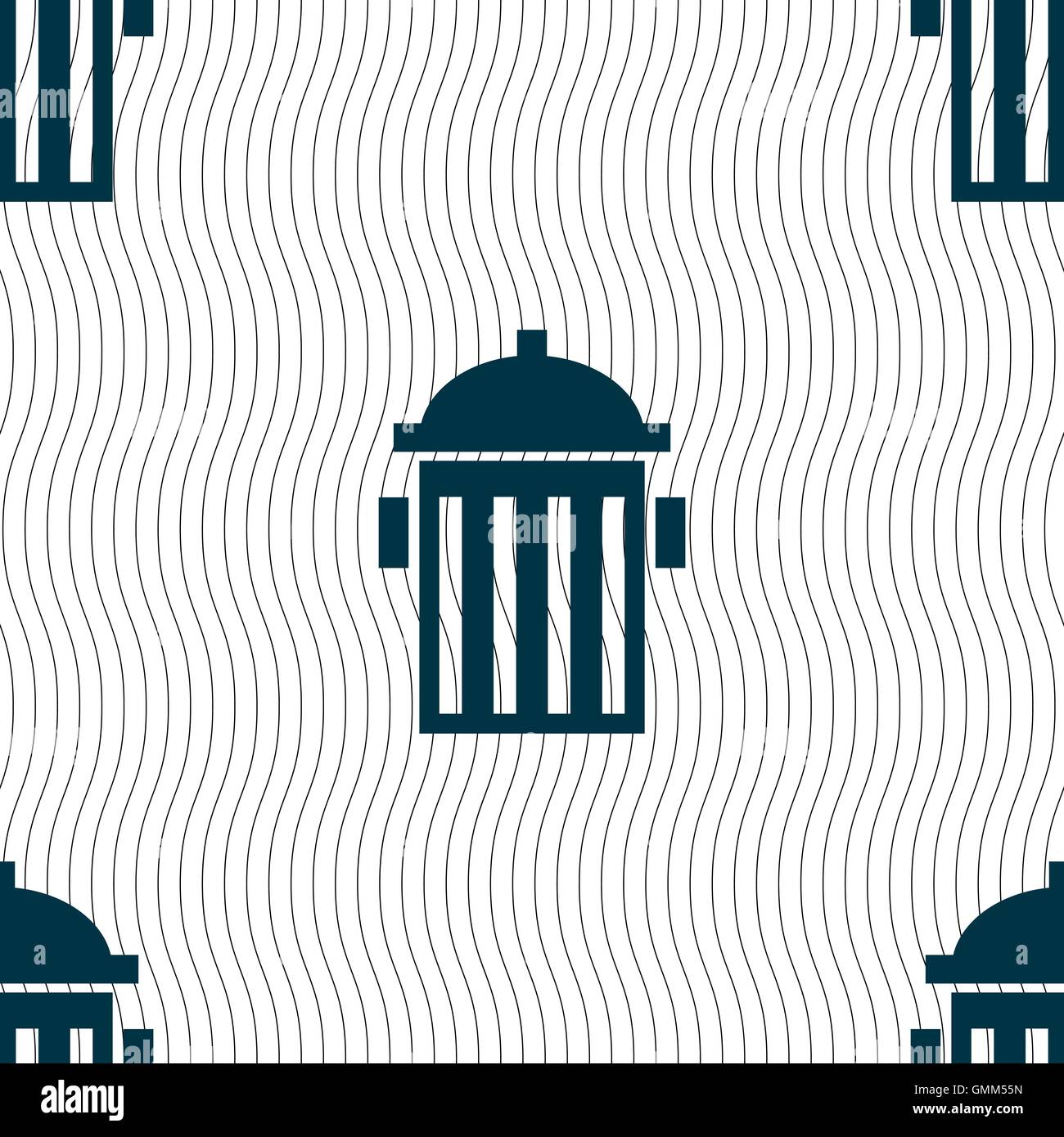 fire hydrant icon sign. Seamless pattern with geometric texture. Vector ...
