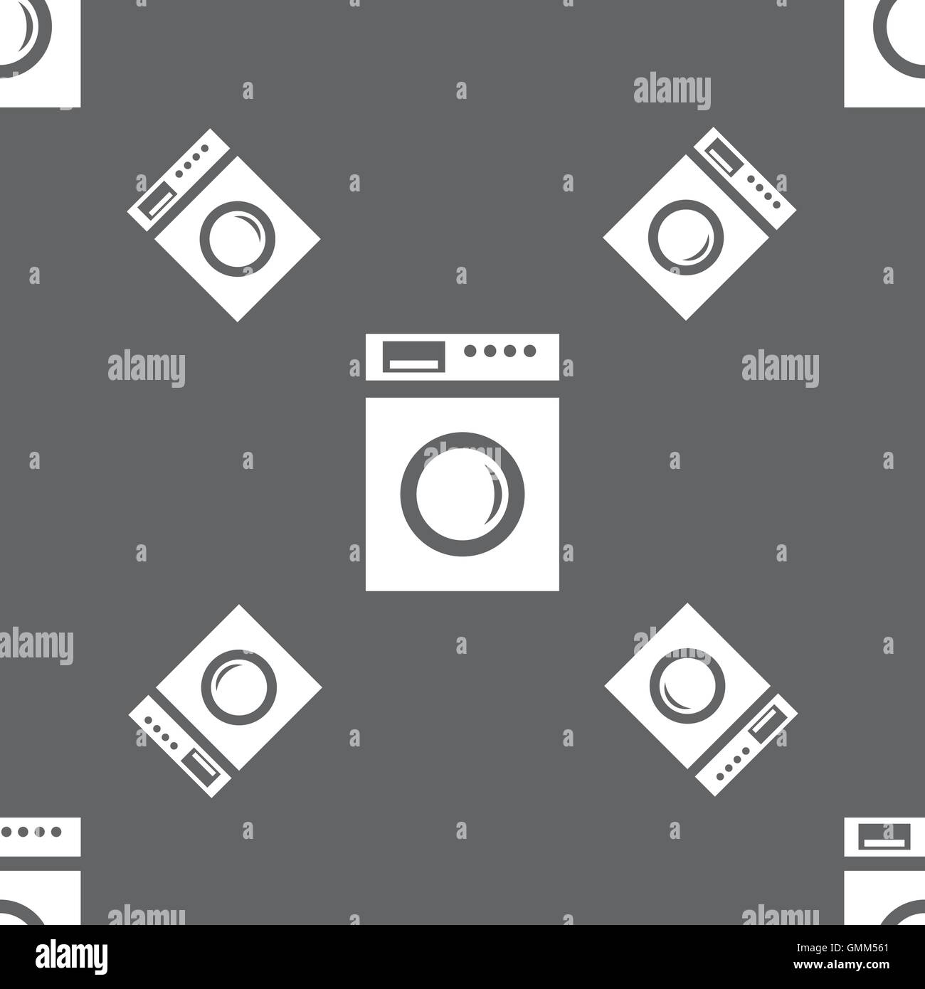 washing machine icon sign. Seamless pattern on a gray background ...