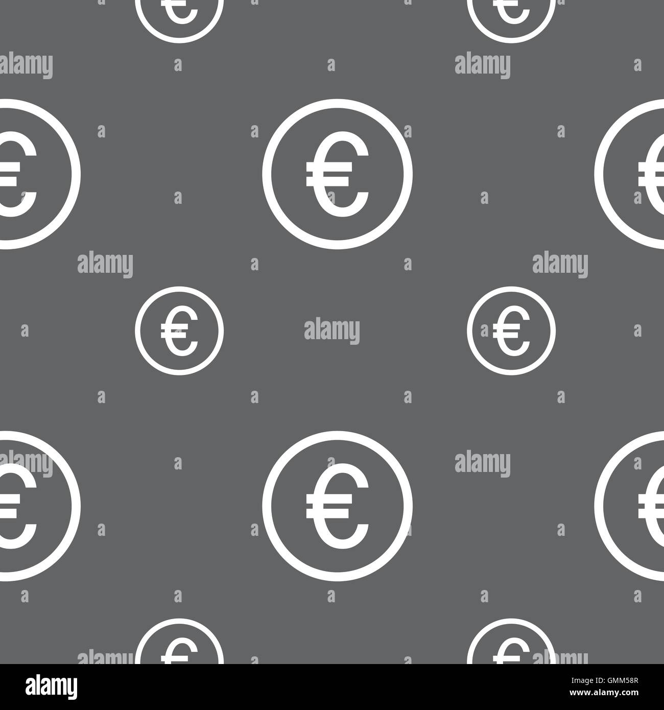 Euro icon sign. Seamless pattern on a gray background. Vector Stock ...