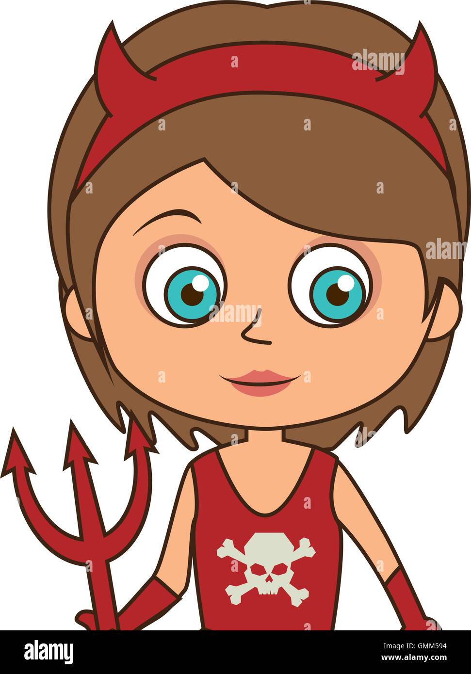 cute girl kid in a halloween costume Stock Vector Image & Art - Alamy