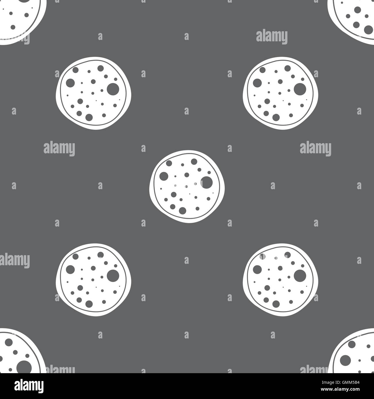 Pizza Icon. Seamless pattern on a gray background. Vector Stock Vector ...