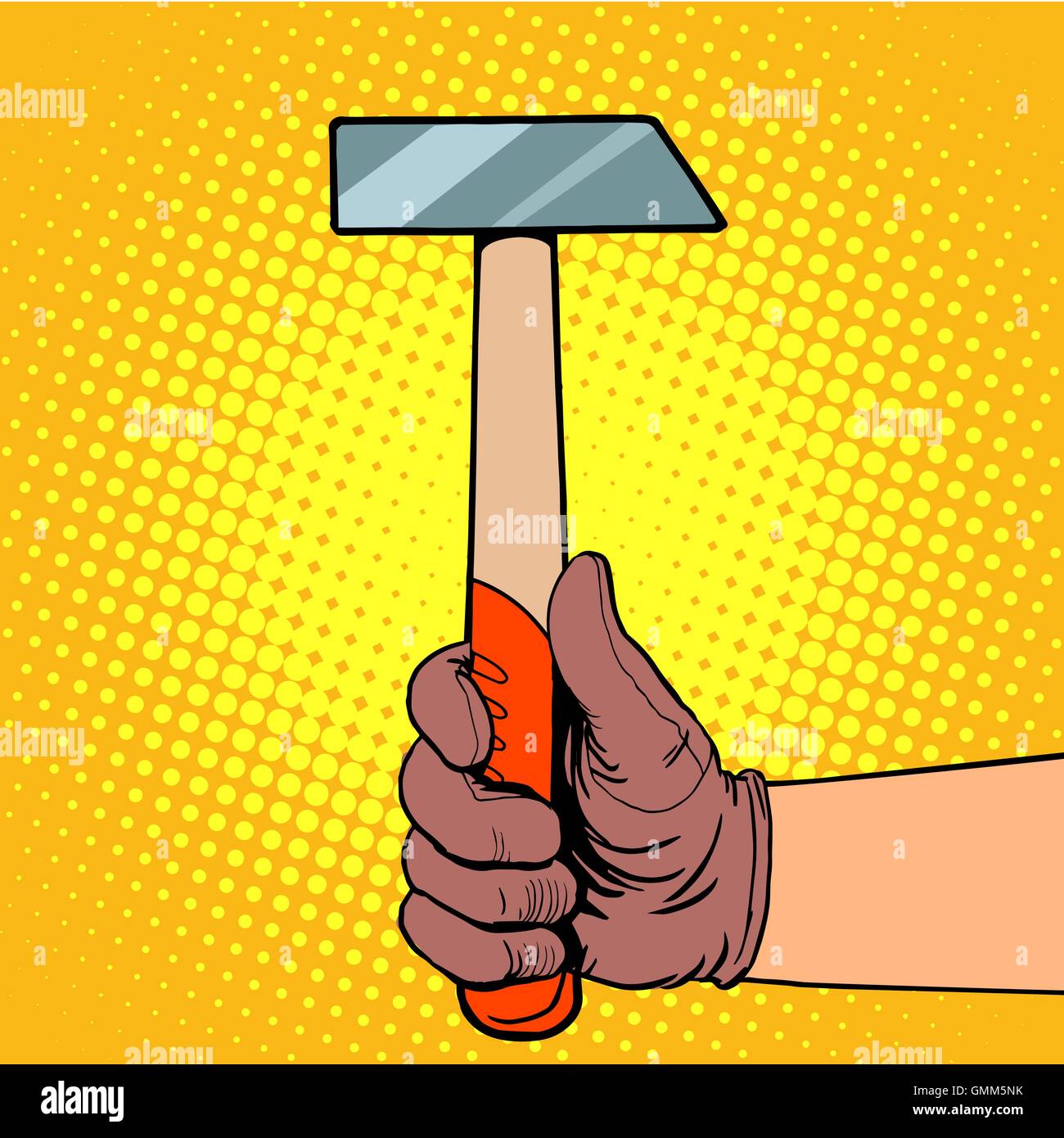 Hand with hammer Stock Vector Image & Art Alamy