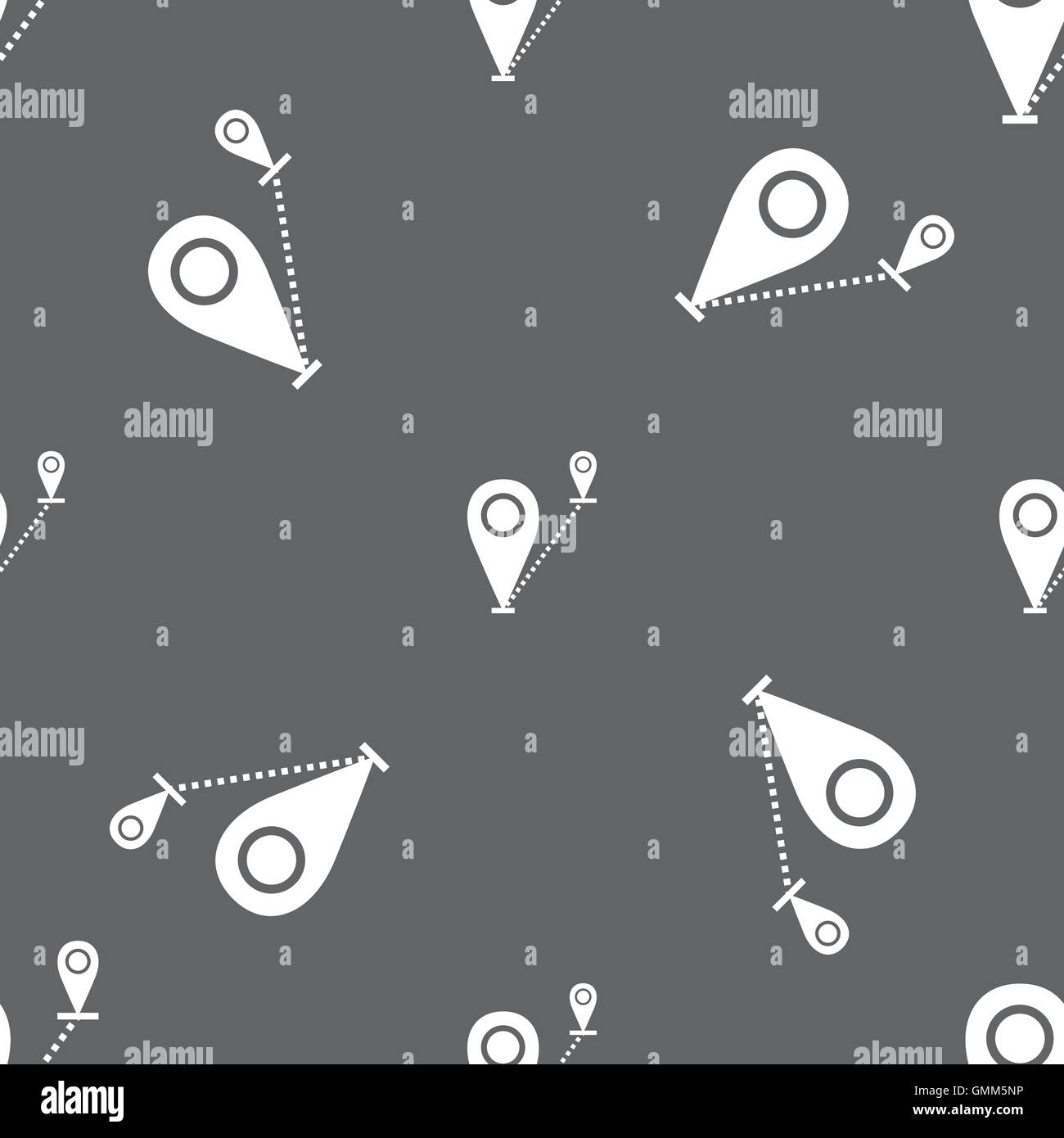Map pointer icon sign. Seamless pattern on a gray background. Vector ...