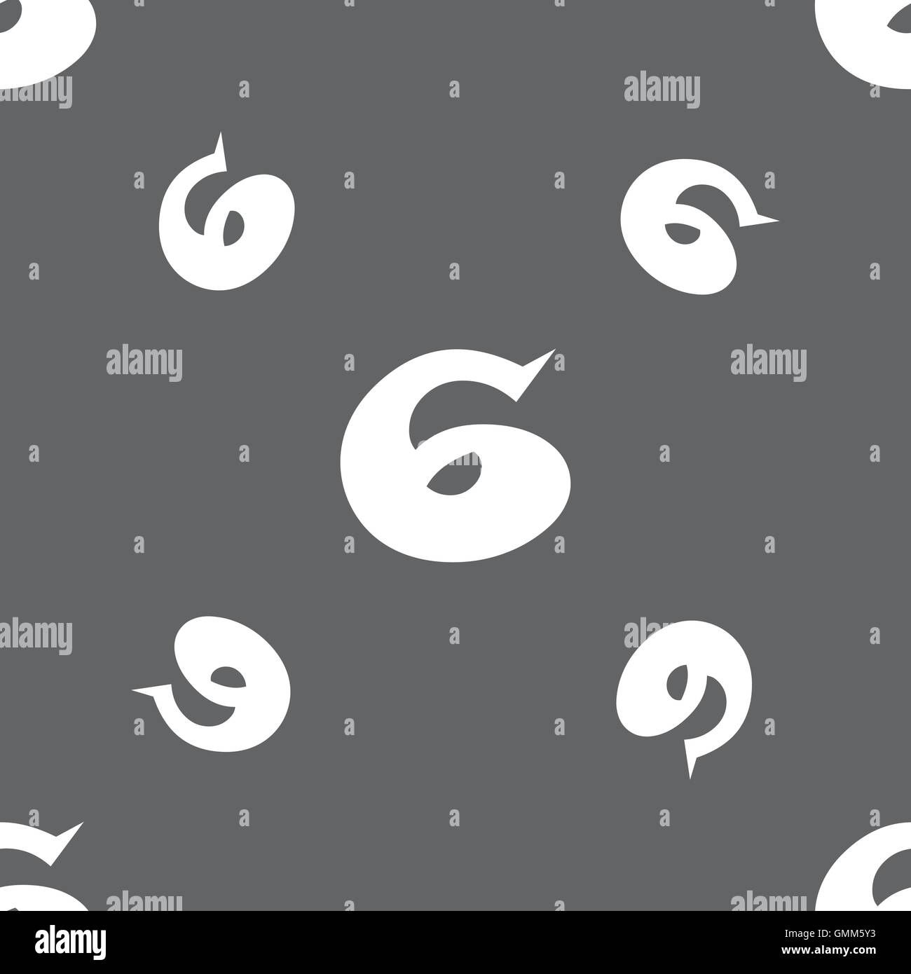 number six icon sign. Seamless pattern on a gray background. Vector ...