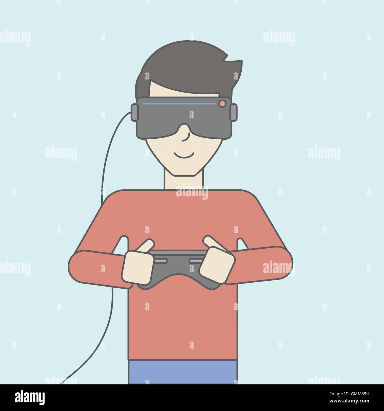 Virtual relaity headset. Stock Vector