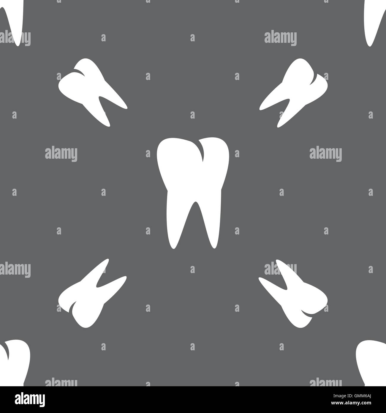 tooth icon. Seamless pattern on a gray background. Vector Stock Vector ...