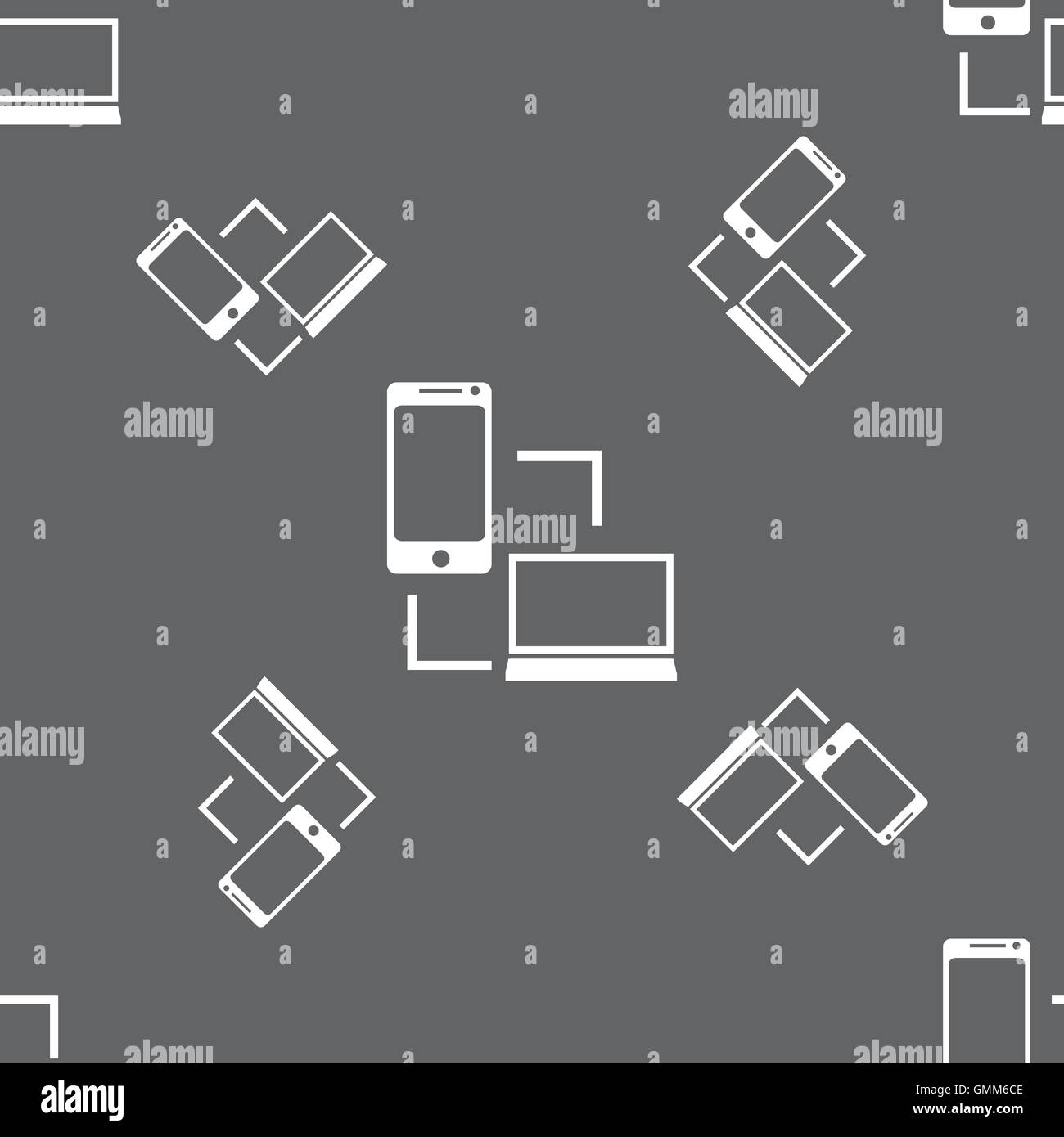 Synchronization sign icon. communicators sync symbol. Data exchange ...
